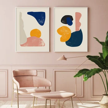Moderné Abstraktné Geometrické Plagát Plátno na Maľovanie na Stenu Umenie Vytlačí Obrázok pre Obývacej Izby, Spálne, Domáce Dekorácie