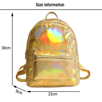 Letné malé hologram laser batoh študentka, PU voľný čas cestovanie daypack bežné multicolor taška pre školy dievčatá mochila