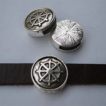 10Pcs Šperky Nálezy Antických Kotvy Kormidlo Jazdca 10x2mm pre 5 mm 10 mm Kožené Ploché Kábel