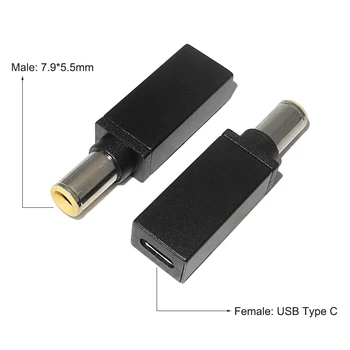 USB-Typ C C samíc 7.9*5,5 mm Muž PD Dc Napájací Adaptér pre Nabíjačku Converter pre Lenovo R61 T410 T420S T400 T430 Notebook