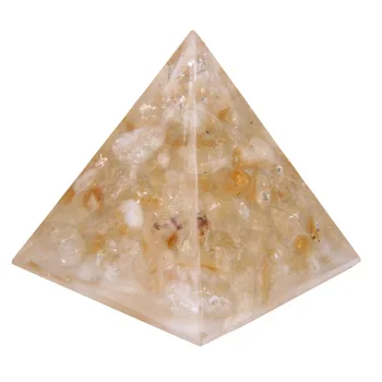 6typ Prírodné Aventurine Ametyst Citrine Quartz Rozhádzané Kamene Orgone Pyramídy Figúrka Crystal Drahokam Uzdravenie Socha 1pc