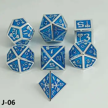 Nové rpg polyhedral kocky hrá kovové dnd kocky nastaviť dados rold&d kocky dobbelstenen dadi kości robiť civilizácia d4 d6 d8 d10 d12 d20