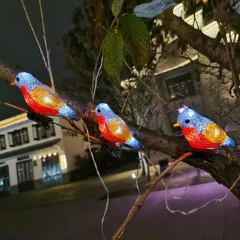 Nepremokavé 5 LED Akryl Vták Garland Svetlá String Domov Garden Party Dekorácie Dovolenku Solárny Krajiny Rozprávky na Čítanie