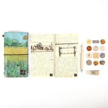 Van Gogh Traveler Notebook Plánovači Kreatívne HOBBY Vintage Cestovné Vestník Zápisníky TN Sprial Nahrávanie Denné Poznámky, Notebooky Dary