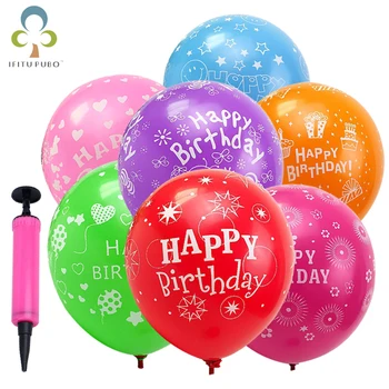 50/100ks 12 palcový latex baloon Deťom narodeninovú oslavu balóny Happy Birthday tlač balóny happy birthday balóny GYH
