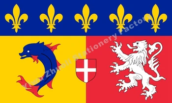 Francúzsko Rhone Alpes Vlajka 150X90cm (3x5FT) 120 g 100D Polyester Dvakrát Prešité Vysokej Kvality Banner Doprava Zadarmo