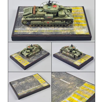 1:35 Vojenského Tanku Platforme Modelu Dioráma Simulované Piesku Scény Domček Pre Bábiky Príslušenstvo Domova