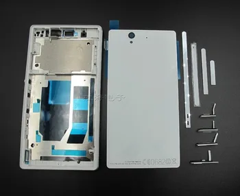 Nový Kryt Batérie Náhradné pre Sony Xperia Z L36h LT36 C6602 C6603 Bývanie Uprostred Rám+Batéria Sklo Zadný Kryt+Prachu plug