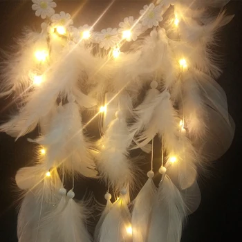 60 cm Dreamcatcher Dream Catcher Láska Srdce s LED Svetlom Pomocou Na spoločenské, Svadobné, Vianočné