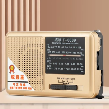 Mini FM MW / SW Rádio Prenosné Full Band Prijímač Vysoká Vernosť celú Škálu Reproduktor s 3,5 mm Jack pre Slúchadlá Teleskopická Anténa