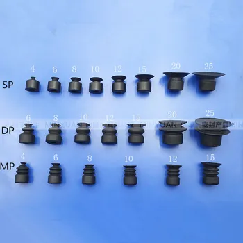 10pcs malou hlavou jednovrstvové vákuové pneumatických komponentov silikónové bulík SP - séria black prísavky Antistatické