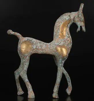 Bronzová Socha Zdobené Dlhé Nohy Kone Qing Dynastie Staré Darček