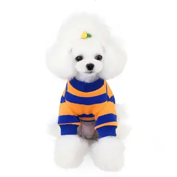 Pruhovaný sveter pet oblečenie jesenné a zimné oblečenie pre psy, psie oblečenie medvedík malé psie oblečenie, sveter
