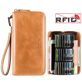 36 Sloty pre Karty RFID na Ochranu Držiteľa Karty Peňaženky pravej Kože Spojka taška Ženy Muži Kreditnej Karty Kabelku 2020