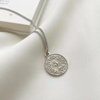925 Sterling Silver Dollar Mince Je Portrét Kráľovnej Prívesok Náhrdelník Ženy Obrázok Clavicular Náhrdelníky Reťazca Pre Prívesky, Šperky Darček