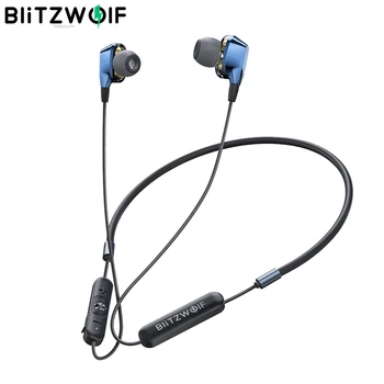 BlitzWolf BW-BTS4 bluetooth 5.0 Slúchadlá Bezdrôtové Neckband Dual Dynamic Vodič Magnetické Športové Slúchadlá s Mikrofónom Káblové Ovládanie