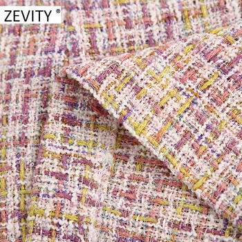 Zevity Ženy vintage tweed vlnené slim ceruzku sukne faldas mujer dámy späť na zips vestido elegantné bežné značky mini sukne QUN682