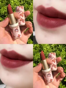 Roztomilý Rúž Zamatový Matný Dlho-trvajúce Nepremokavé Lip Stick Ženy Krásy Kozmetické Kolo Trubice Lip make-up Ľahké Nosenie Prírodných