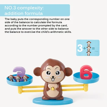 Matematika Zápas hracej Hračky Opice Zápas Vyvažovanie Mierka Číslo Vyváženie Hry Deti Vzdelávacie Hračka Učiť sa pridať a odčítanie