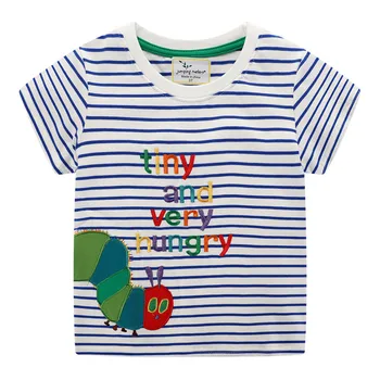 Trochu Bitty Krátky Rukáv Cartoon T shirt Chlapcov Roztomilý Letné Tričká S Výšivky Niektoré Zvieratá Najvyššej Kvality Baby Chlapci Tričko