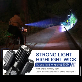 Svetlo na bicykel 1000 Lumen Požičovňa Baterka USB Nabíjateľné Svetlometu Nepremokavé Predné, Zadné koncové Svetlá Bike LED Svetlo Príslušenstvo