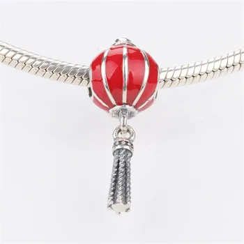 CODEDOG Autentické 925 Sterling Silver Red Lantern Charms Korálky Fit Originálny Náramok Prívesok DIY Šperky Čo CMS134