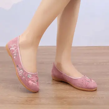 2020 Gumy Jediným Starého Pekingu Látkové Topánky Matka Topánky Národnej Mäkké Dno Topánky dámske Pracovné Topánky Priedušná Vyšívané Topánky