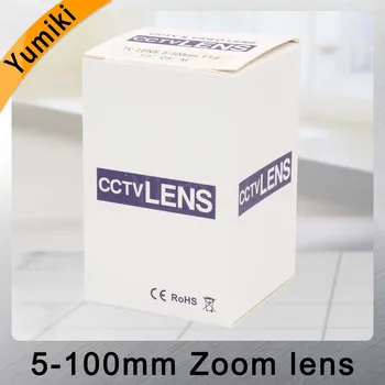 Yumiki 5-100mm Megapixel MP HD manuálne zaostrenie manuálne iris vari-focal CMOS/ CCD SDI CVI CCTV kamera, objektív 1/3 CCTV objektív, CS montáž