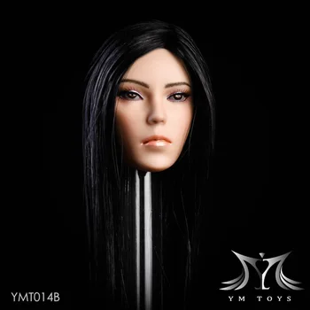 Zberateľskú YMT014 1/6 Hlava Samice Sculpt Magic Vysadené Zmiešané Vlasy-závod Krásy Vyrezávané Model pre 12