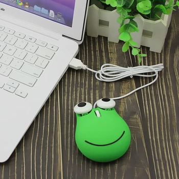 Káblové Roztomilý Kreslený Myši na Lyžiach Frog Design Mause 1600 DPI 3D Mini USB Optická Počítač Deti Myší S Podložka pod Myš Pre Notebook PC