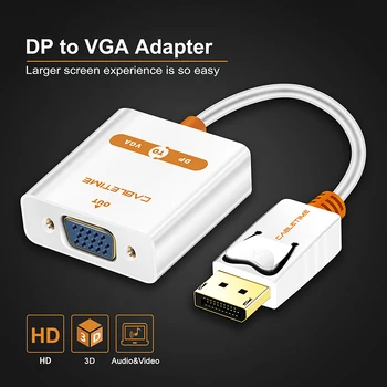 CABLETIME DisplayPort Na VGA 1080P Adaptér DP Na VGA Converter, Displayport, VGA M/F pre Macbook Projektor notebook HDTV Fotoaparát C082