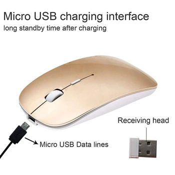 2.4 G Bezdrôtové Nabíjanie Nabíjateľných Myš Ultra-Tenké Tichý Vypnúť Office Notebook Myší Opto-elektronických Pre PC, notebook