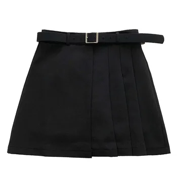 HELIAR Preppy Nepravidelný Skladaný Patchwork Midi sukne Ženy Harajuku A-Line Sukne Vysoký Pás Slim Fit Mini Sukne Pre Ženy 2020