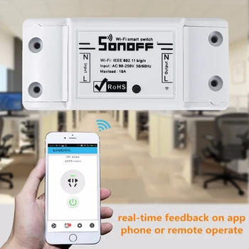 NOVÉ Sonoff Základné Wifi Prepínač DIY Bezdrôtové Diaľkové Domotica Svetlo Smart Home Automation Relé Modul Dispečer Pracovať s Alexa