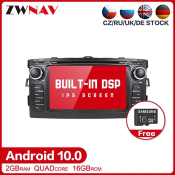 DSP Android 10.0 Auto, DVD, Stereo Multimediálne Pre Toyota Auris 2013 BT Auto PC Rádio GPS Navigáciu Video Audio Vedúci jednotky