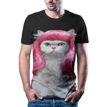 Letné new horúce 3D zvierat T-shirt, pánske a dámske 3D pánske krátke rukáv vytlačené T-shirt kolo krku T-shirt, Harajuku T-shirt
