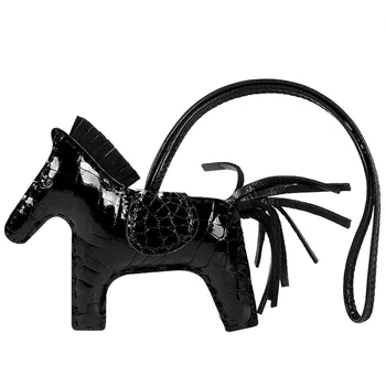 Luxusné Originálne Krokodílej Kože Kôň Prívesok Na Príslušenstvo Kôň Taška Kúzlo Značky Ženy Taška Ornament Roztomilý Keychain Prívesok