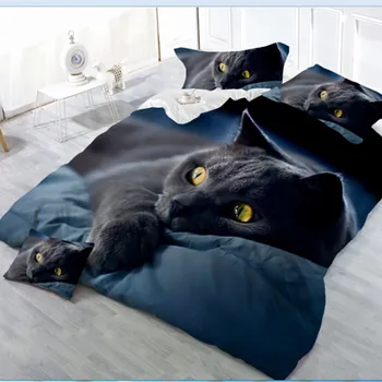 3D posteľná bielizeň sady mačka, tiger vytlačený 3d posteľná bielizeň white home posteľná bielizeň drop shipping darček obliečky 4pcs/set obliečka na vankúš plochý list