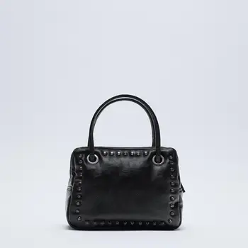 Nové Ženské Bag Black Nit Zdobené Mini Kabelky Tašky pre Ženy 2020