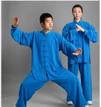 Unisex Tradičné Čínske Oblečenie 14 Farieb, Dlhé Rukávy Wushu TaiChi KungFu Jednotné Farby Uniforiem Tai Chi Cvičenie Oblečenie