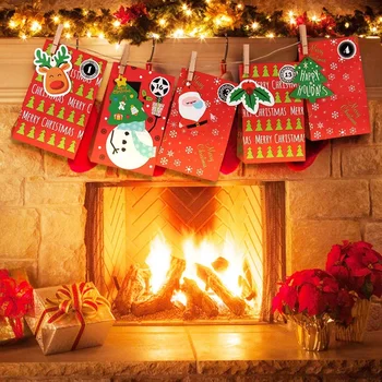 24 Darčekové Tašky Nastaviť, Kraft Papier, Tašky, Vyplňte, Vianočný Adventný Kalendár pre Sladkosti a Svadby