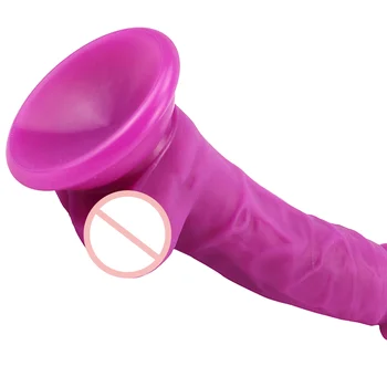 Farebné realistické dildo silikónové penis je ženská masturbácia lesbain sex hračka s prísavkou