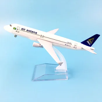 Letecké spoločnosti a320 air astana plavidlá modely lietadiel model simulácie 16 cm zliatiny vianočné hračky darček pre deti