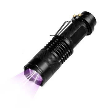 Ultra Violet LED Baterka Blacklight Svetlo 395/365 nM Inšpekcia Lampa Pochodeň Svetla UV Lampa Zoomovateľnom 3 Režimy Ultrafialové Lampy