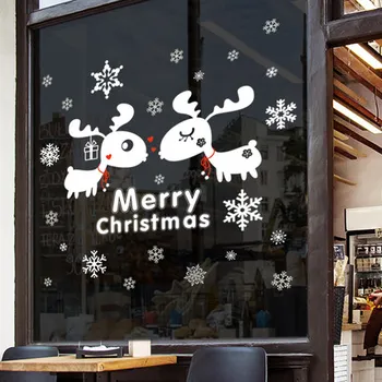 Vianočné dekorácie pre domov Stenu, Nálepky školskej Triede Okno Obtlačky Reštaurácia Oblečenie Obchod Sklenené Dvere Nálepky