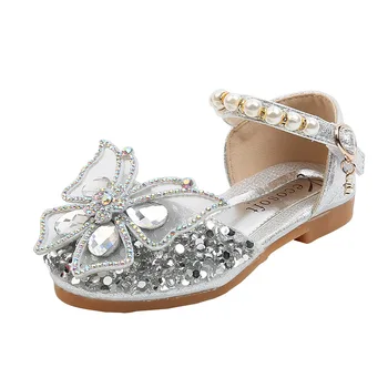 Bling Bling Detí Drahokamu Motýľ Crystal Princess Topánky na svadbu a párty dievčatá tanečné topánky Výkon 1-12T