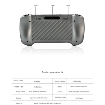 X18Plus Prenosné hracie Konzoly 4.3 Palcový Veľké Sn Dual Ovládač Herné Konzoly, Podpora pre Pripojenie k TV