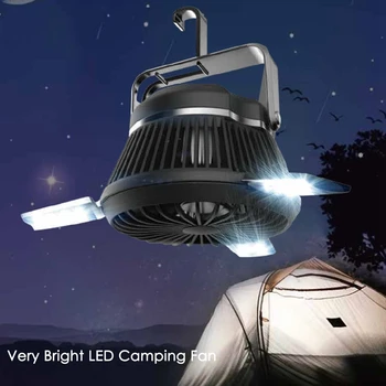 Prenosné LED Camping Svietidlo s Stropný Ventilátor - Solárnej Energie a USB Nabíjateľné Stan Svetlo, Ventilátor pre Outdoorové potreby na Kempovanie Turistika