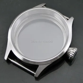 43mm zafírové sklo Plne Kartáčovaný z nerezovej ocele sledovať hosing fit ST3600 ETA 6497 6498 ručné navíjanie mechanické hodinky