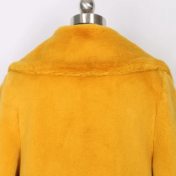 Nerazzurri dlho womans plus veľkosť faux králik kožušinový kabát žltá čierna sivá farebné načechraný teddy kabát žien umelú kožušinu zimné kabáty